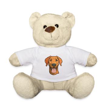 Rhodesian Ridgeback chien race aquarelle dessin animé K - Nounours - blanc - Devant