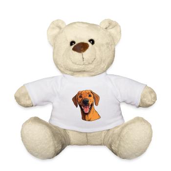 Rhodesian Ridgeback chien race aquarelle dessin animé K - Nounours - blanc - Devant