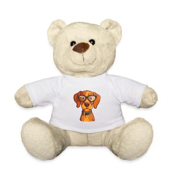 Vizsla Dog Breed Aquarelle Cartoon Kawaii Lunettes - Nounours - blanc - Devant