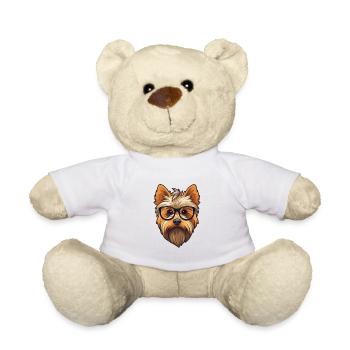 Silky Terrier Hunderasse Aquarell Karikatur Kawaii - Teddy - Weiß - Vorne