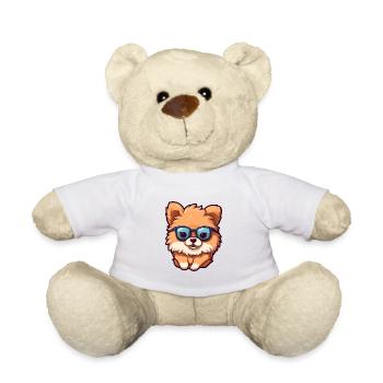 Chien de Poméranie race aquarelle dessin animé Kawaii Gla - Nounours - blanc - Devant