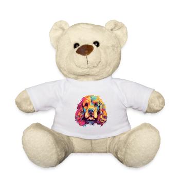 Cockapoo chien race aquarelle dessin animé couleur kawaii - Nounours - blanc - Devant