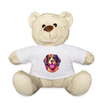 Hovawart Hunderasse Aquarell Karikatur Kawaii Farbe - Teddy - Weiß - Vorne
