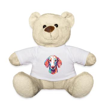 Bedlington Terrier Dog Breed Watercolor Cartoon Ka - Teddy Bear - white - Front