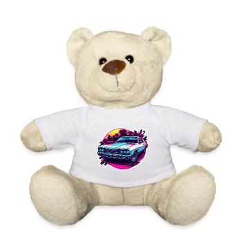 Car / Vehicle / Passenger Car / Mobile / Old Timer / Driving - Teddy Bear - white - Front