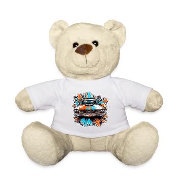 Car / Vehicle / Passenger Car / Mobile / Old Timer / Driving - Teddy Bear - white - Front