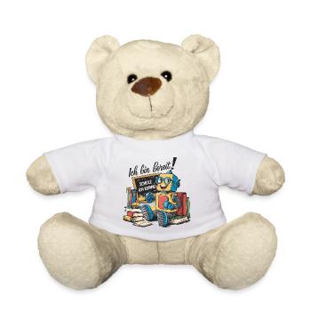 Einschulung erster Schultag kleiner Roboter - Teddy - Weiß - Vorne