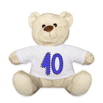 40. 40 JAHRE. 40. JAHRESTAG. 40-JÄHRIGES JUBILÄUM. - Teddy - Weiß - Vorne