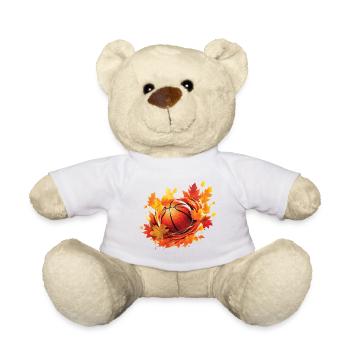 Feuilles de basketball, d’érable et de chêne en automne - Nounours - blanc - Devant