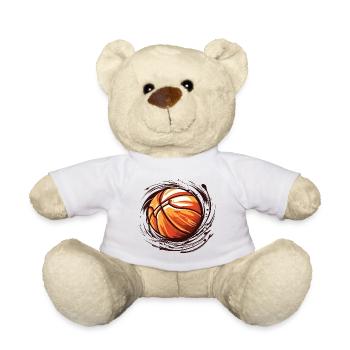 Éclaboussures de peinture ballon de basket - Nounours - blanc - Devant