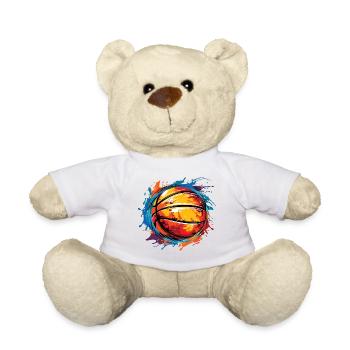 L’art du streetball avec un ballon de basket - Nounours - blanc - Devant