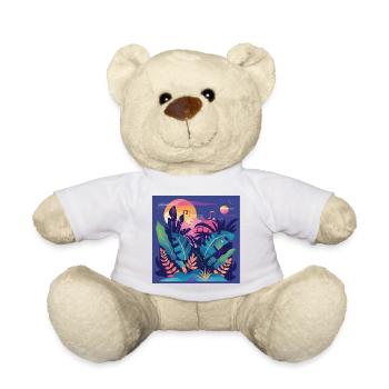 Plantes et musique - Impression de mode de haute qualité - Nounours - blanc - Devant