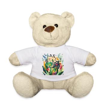 Plantes et musique - Impression de mode de haute qualité - Nounours - blanc - Devant