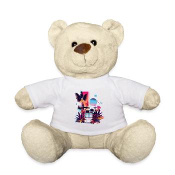 Plantes et musique - Impression de mode de haute qualité - Nounours - blanc - Devant