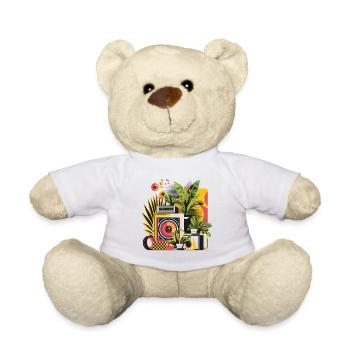 Plantes et musique - Impression de mode de haute qualité - Nounours - blanc - Devant