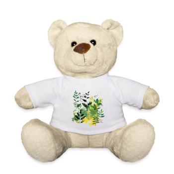 Plantes et musique - Impression de mode de haute qualité - Nounours - blanc - Devant