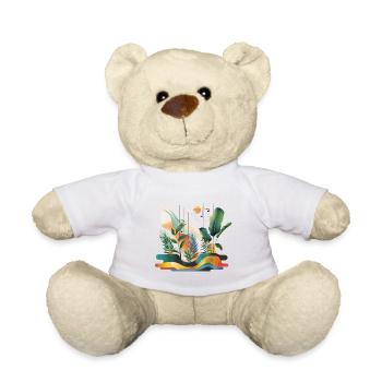 Plantes et musique - Impression de mode de haute qualité - Nounours - blanc - Devant