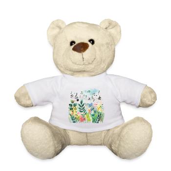 Plantes et musique - Impression de mode de haute qualité - Nounours - blanc - Devant