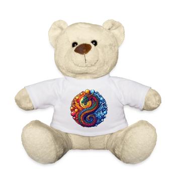 Vibrant Yin Yang Dragon - Nounours - blanc - Devant