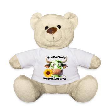 grün bin ich nur wenn mir schlecht ist fck grn - Teddy - Weiß - Vorne