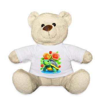 Schildkröte zwischen den Rosen - 2 - Teddy - Weiß - Vorne