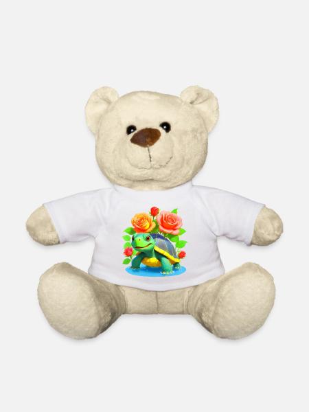 Schildkröte zwischen den Rosen - 2 - Teddy - Weiß
