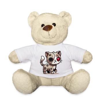 gruselige Zombie-Kawaii-Katze für Halloween Spaß - Teddy - Weiß - Vorne