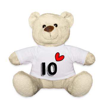 10. 10 YEARS. 10th ANNIVERSARY. 10 YEAR ANNIVERSARY. - Teddy Bear - white - Front