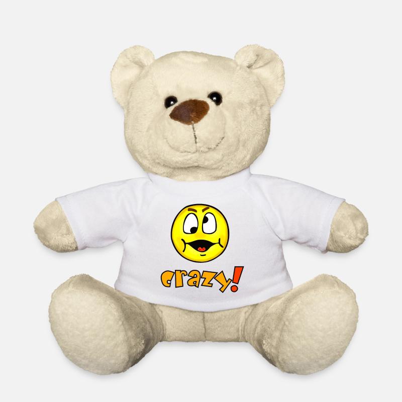 crazy - Lustiges verrücktes Emoticon  - Teddy - Weiß