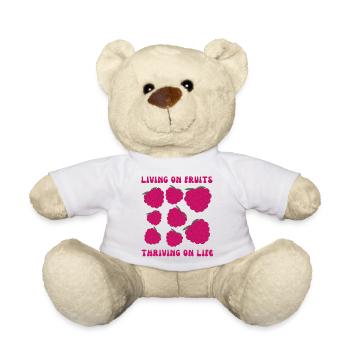 Fruitarians, Living on fruits, thriving on life - Teddy Bear - white - Front