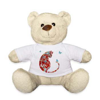 Chat avec Papillon E 251 - Nounours - blanc - Devant