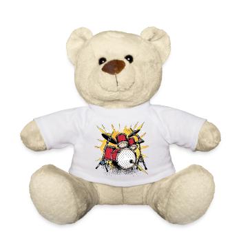 Cartoon Drums - Teddy Bear - white - Front