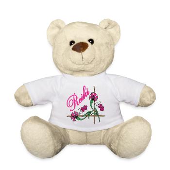 reiki schrift mit blume 9 rosa - Teddy - Weiß - Vorne