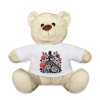 Queen with roses : Your elegance in full bloom - Teddy Bear - white - Front