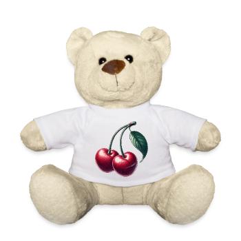 Cerises en forme de cœur : l’amour en pleine forme - Nounours - blanc - Devant