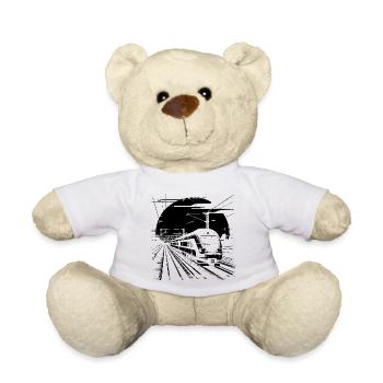 Railway Sketch - Teddy Bear - white - Front