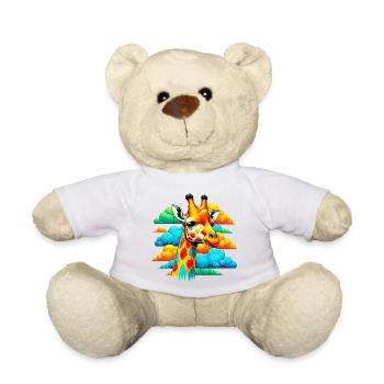 Giraffe with head in cloud clouds - Teddy Bear - white - Front