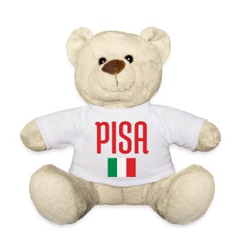 Drapeau vibrant de l’Italie et design du patrimoine PISA - Nounours - blanc - Devant