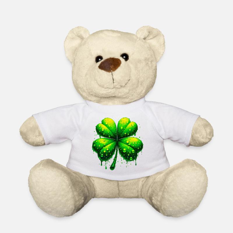 Vierblättriges Kleeblatt - Teddy - Weiß