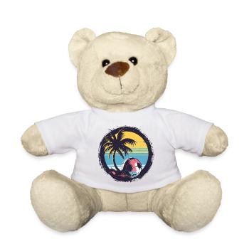 Soccer Drawing - Teddy Bear - white - Front