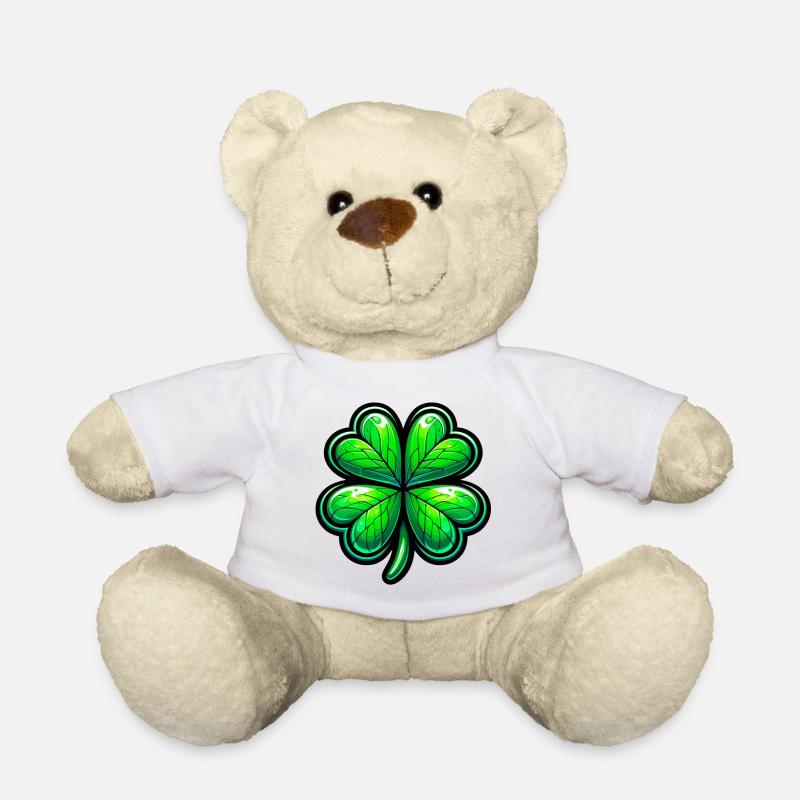 Four-leaf clover - Teddy Bear - white