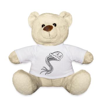 Jellyfish Kawaii coloring page hand-illustrated - Teddy Bear - white - Front