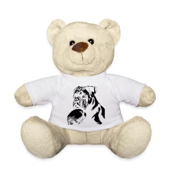 Boxer Hund Zeichnung - Teddy - Weiß - Vorne