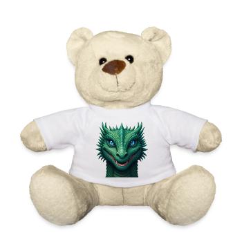 Emerald Dragon Crest - Teddy Bear - white - Front
