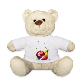 colorful snail in geometric design - Teddy Bear - white - Front