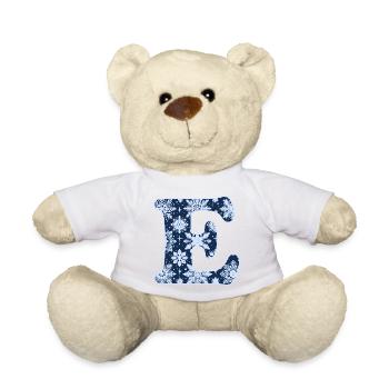 Lettre E Flocons de neige - Nounours - blanc - Devant