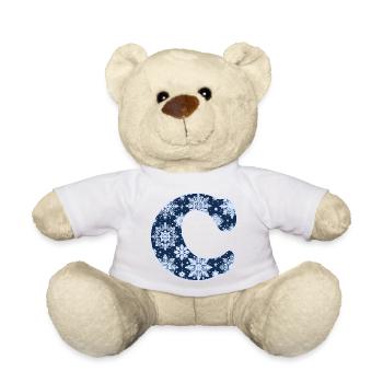 Lettre C Flocons de neige - Nounours - blanc - Devant