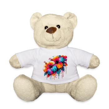 Hibiscus Flowers - Teddy Bear - white - Front