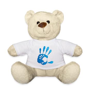 HANDS - BLUE - Teddy Bear - white - Front
