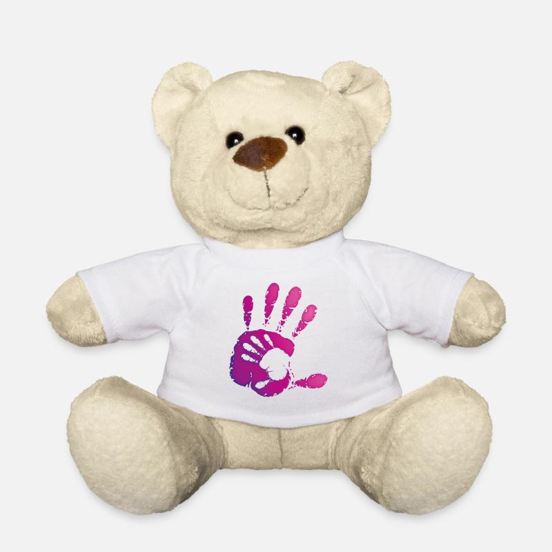 MAINS - VIOLET - Nounours - blanc